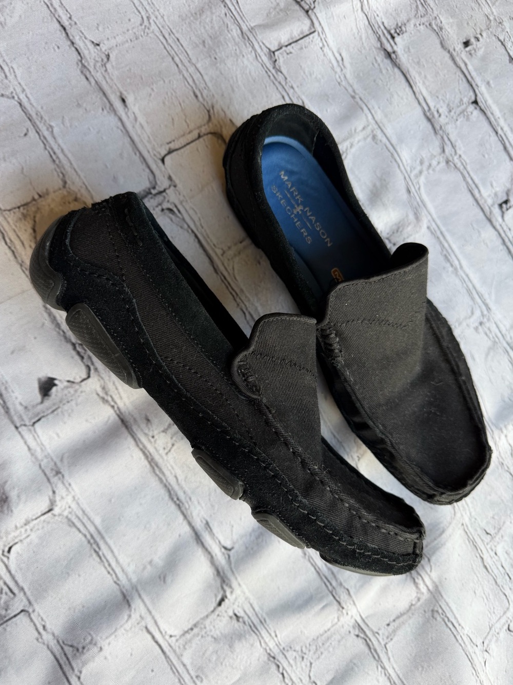 Mark Nason Skechers black canvas slip-on shoes Casual Loafers 7.5 EU 40